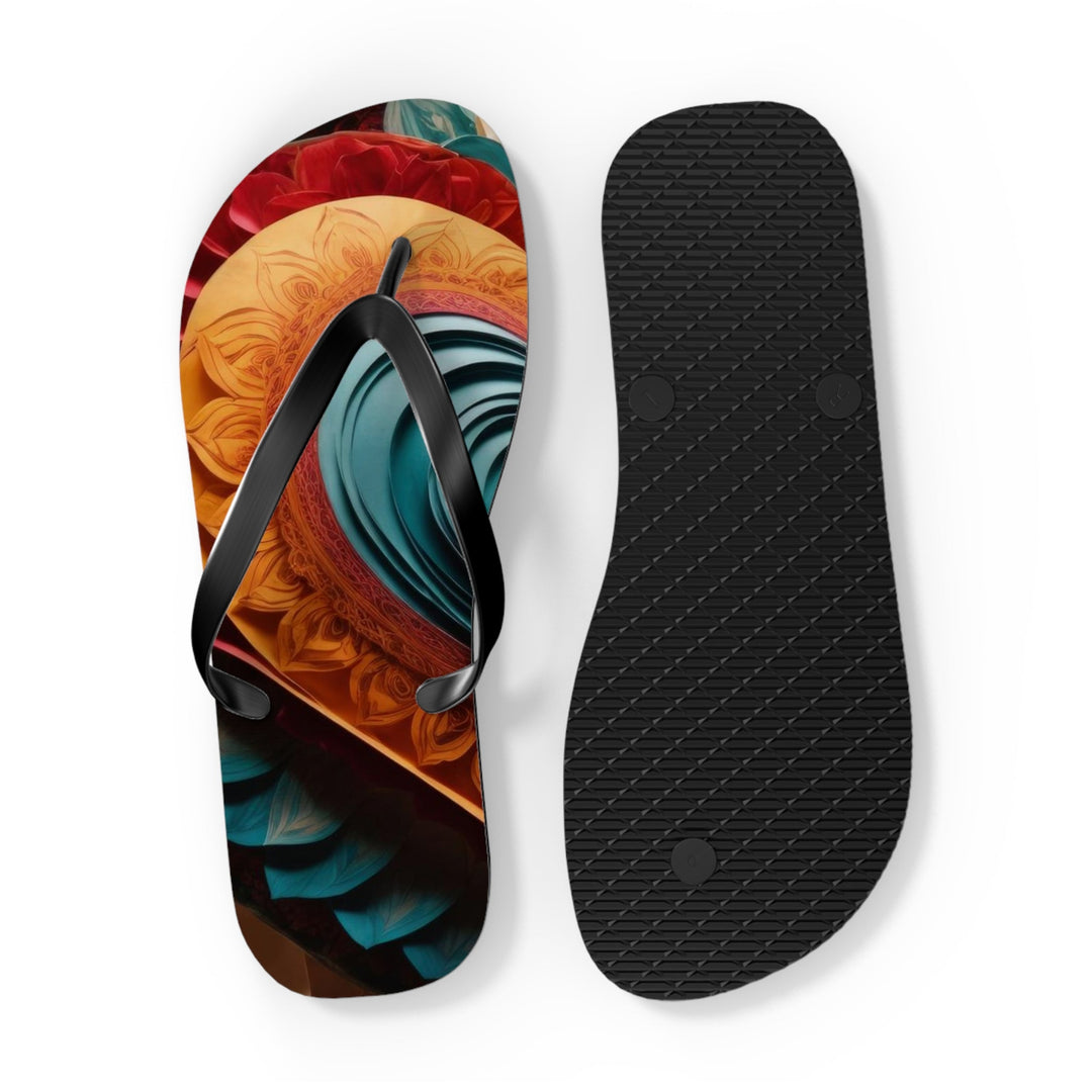 Layered Heart Artwork - Flip Flops - Shoes - g(0D·IO) - XL - Black sole -