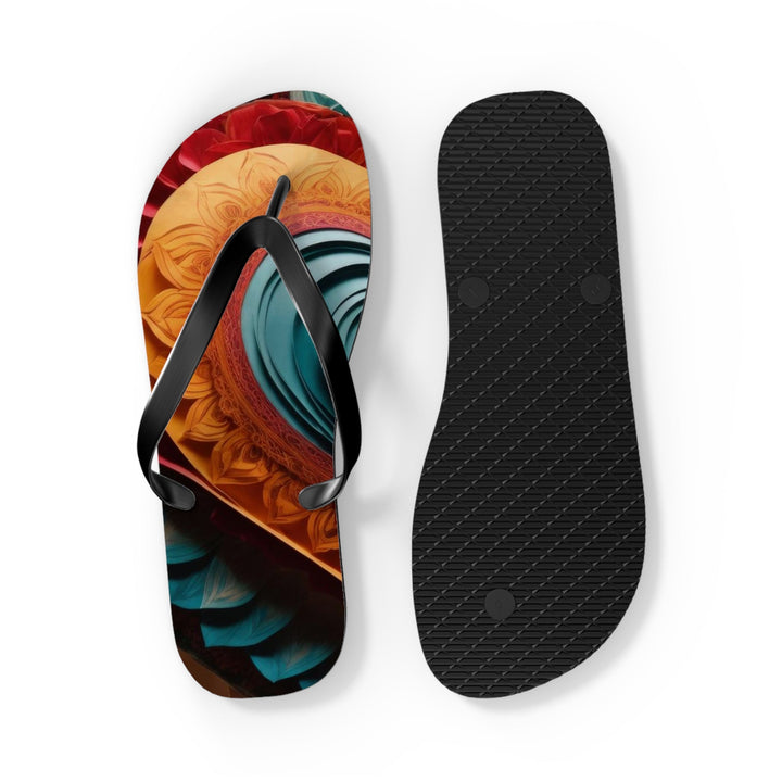 Layered Heart Artwork - Flip Flops - Shoes - g(0D·IO) - XL - Black sole -