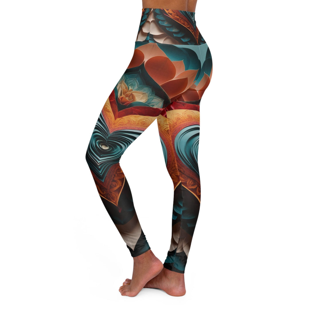 Layered Heart Artwork - High Waisted AOP Yoga Leggings - All Over Prints - g(0D·IO) - XS - -