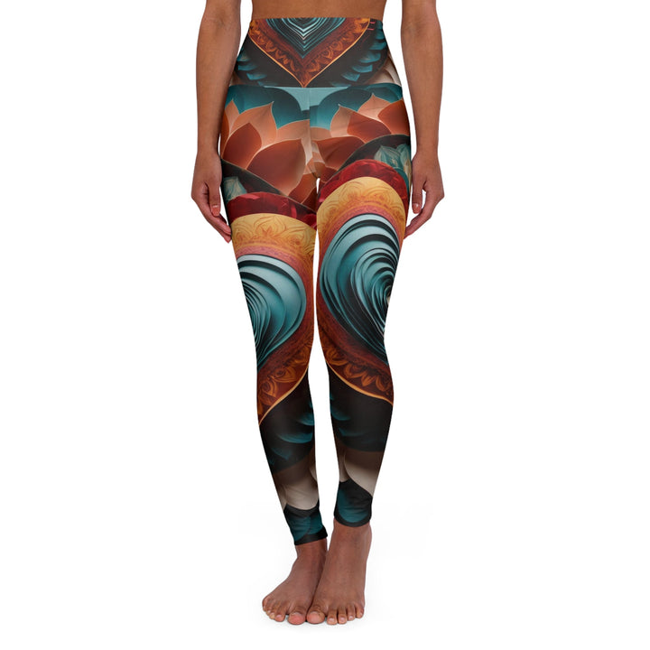 Layered Heart Artwork - High Waisted AOP Yoga Leggings - All Over Prints - g(0D·IO) - XS - -