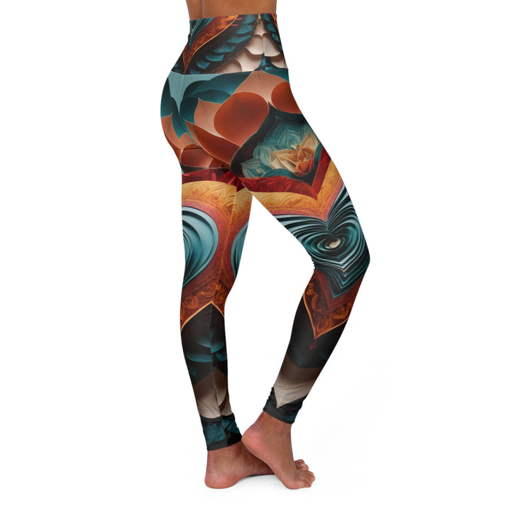 Layered Heart Artwork - High Waisted AOP Yoga Leggings - All Over Prints - g(0D·IO) - XS - -