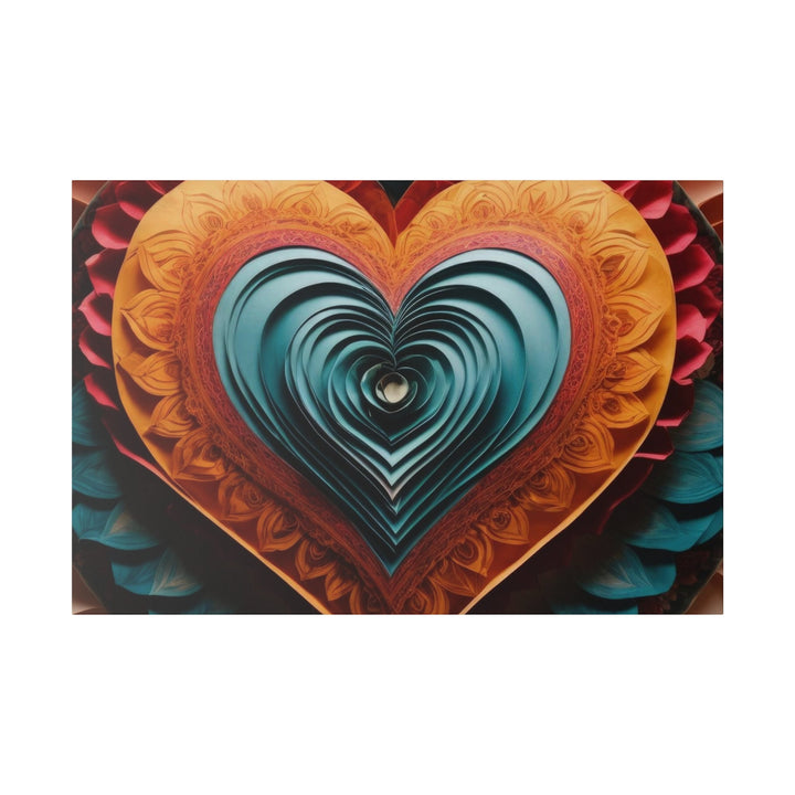 Layered Heart Artwork - Matte Canvas - Canvas - g(0D·IO) - 48″ x 32″ (Horizontal) - 0.75'' -