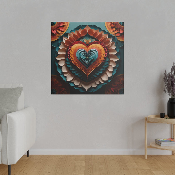 Layered Heart Artwork - Matte Canvas - Canvas - g(0D·IO) - 32" x 32" (Square) - 0.75'' -