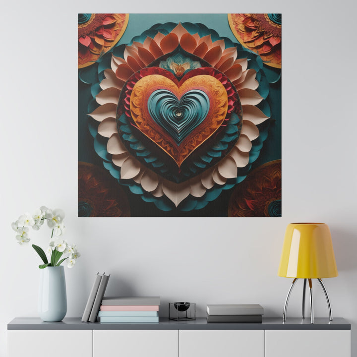 Layered Heart Artwork - Matte Canvas - Canvas - g(0D·IO) - 32" x 32" (Square) - 0.75'' -