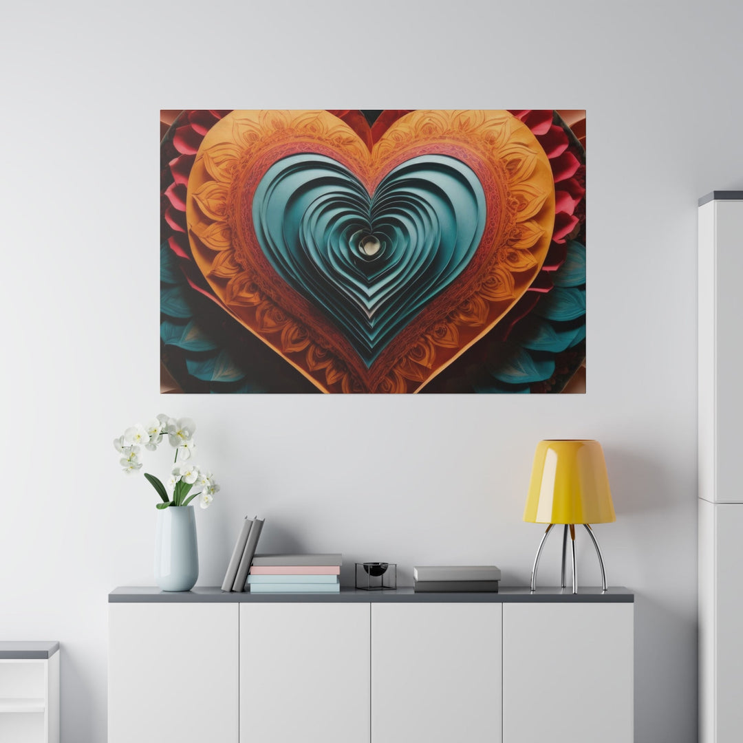 Layered Heart Artwork - Matte Canvas - Canvas - g(0D·IO) - 32" x 32" (Square) - 0.75'' -