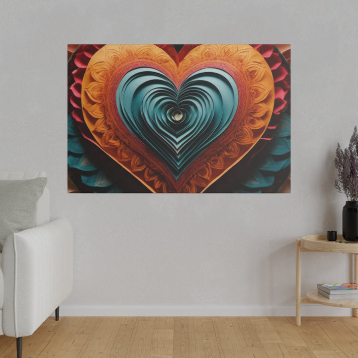 Layered Heart Artwork - Matte Canvas - Canvas - g(0D·IO) - 32" x 32" (Square) - 0.75'' -