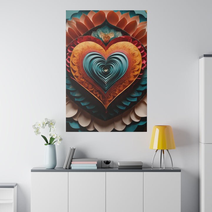 Layered Heart Artwork - Matte Canvas - Canvas - g(0D·IO) - 32" x 32" (Square) - 0.75'' -