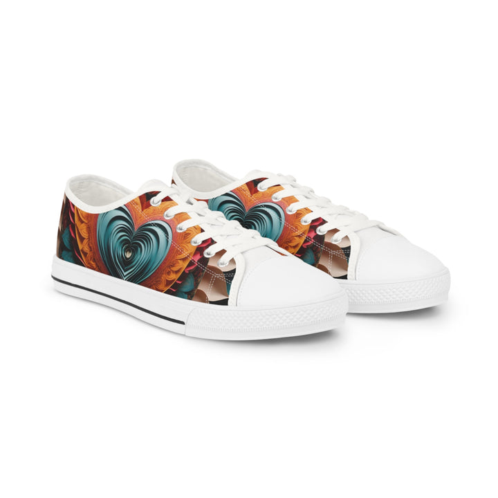 Layered Heart Artwork - Men's Lowtop Sneakers - Shoes - g(0D·IO) - US 5 - White sole -