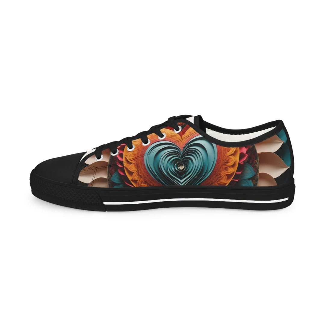 Layered Heart Artwork - Men's Lowtop Sneakers - Shoes - g(0D·IO) - US 5 - Black sole -