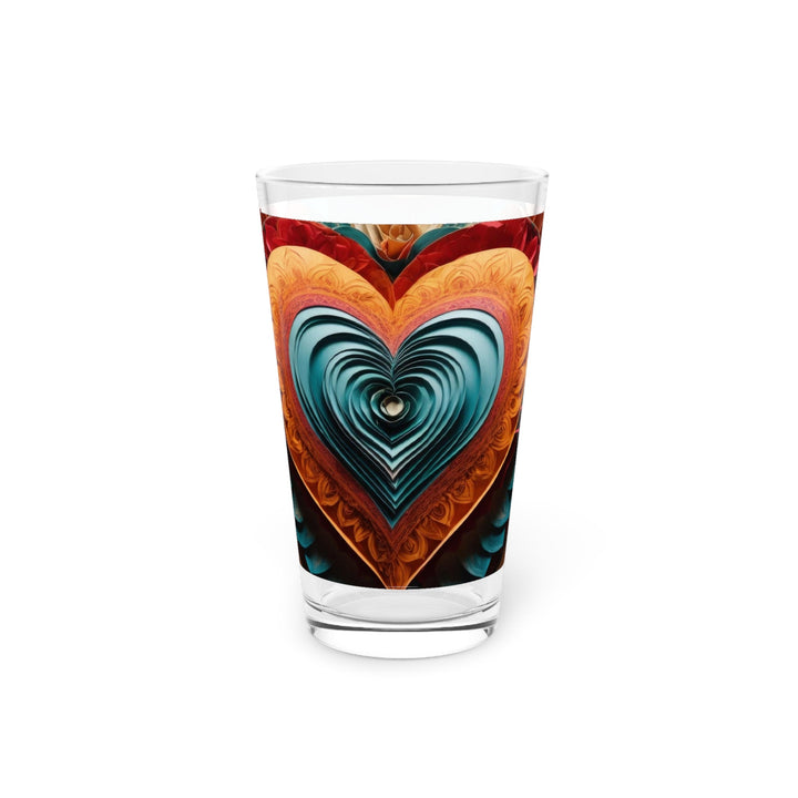 Layered Heart Artwork - Pint Glass - Mug - g(0D·IO) - 16oz - -