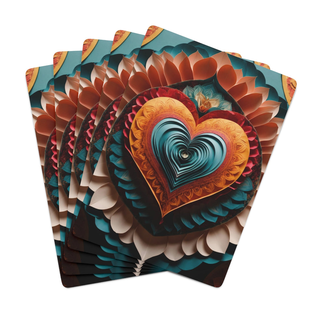 Layered Heart Artwork - Poker Cards - Paper products - g(0D·IO) - 2.47" x 3.47" - White - Semi Glossy