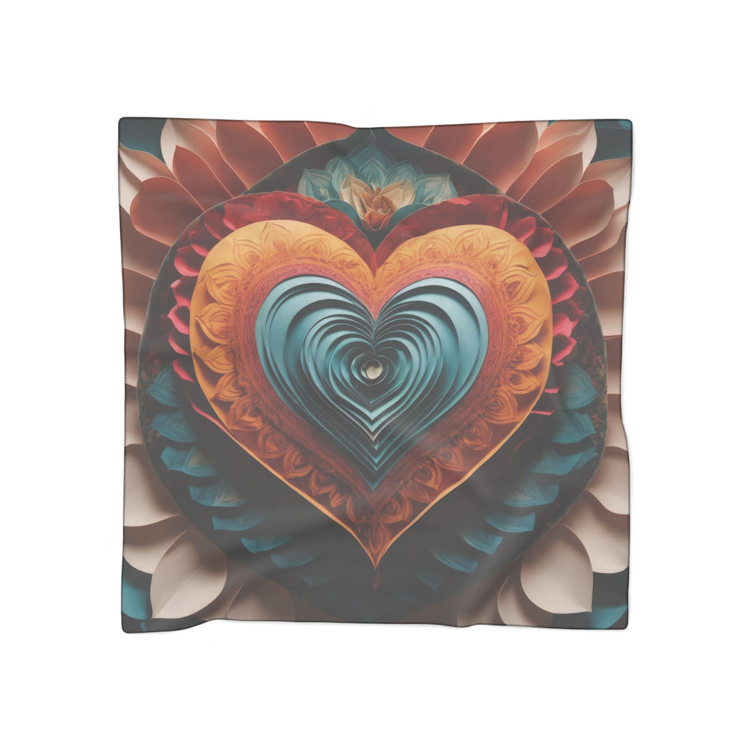 Layered Heart Artwork - Poly Scarf - Accessories - g(0D·IO) - Poly voile - 50" × 50" -