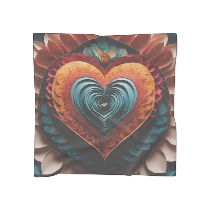 Layered Heart Artwork - Poly Scarf - Accessories - g(0D·IO) - Poly chiffon - 25" × 25" -