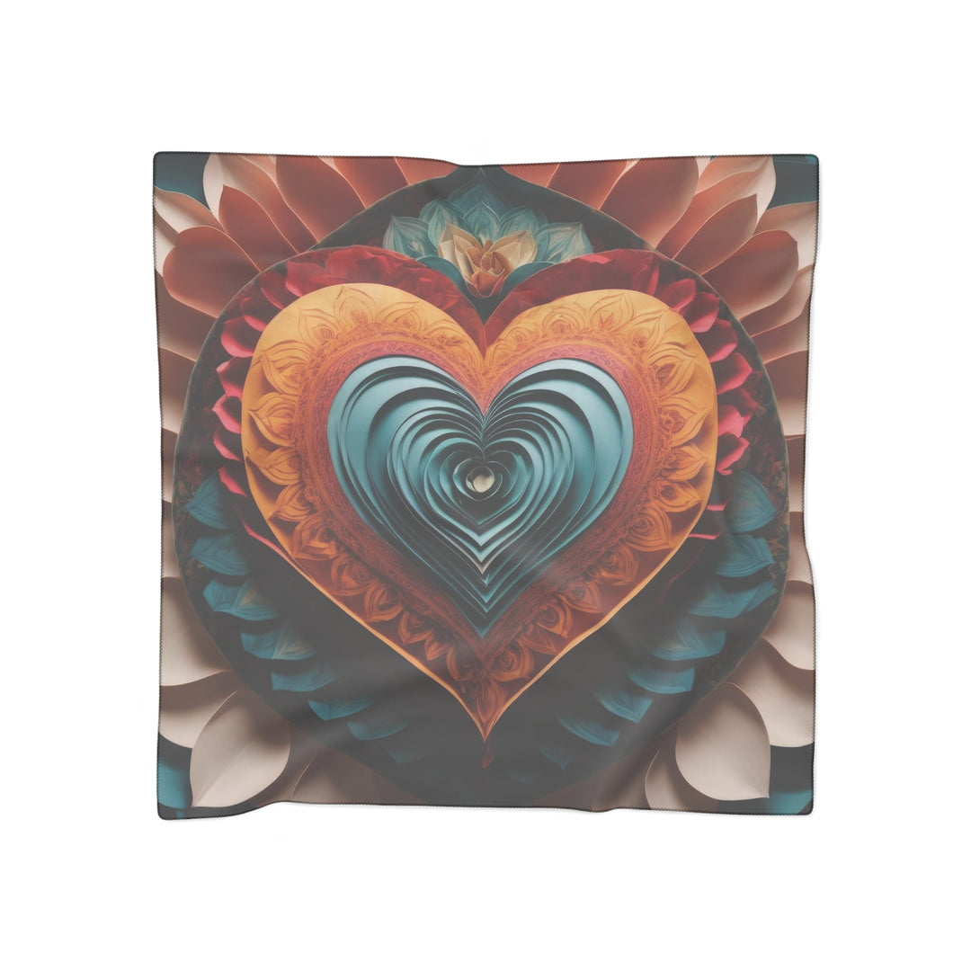 Layered Heart Artwork - Poly Scarf - Accessories - g(0D·IO) - Poly voile - 25" × 25" -