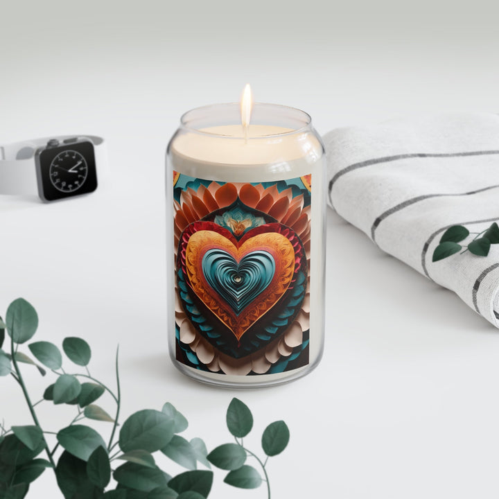 Layered Heart Artwork - Scented Candle - Home Decor - g(0D·IO) - Vanilla Bean - 13.75oz -
