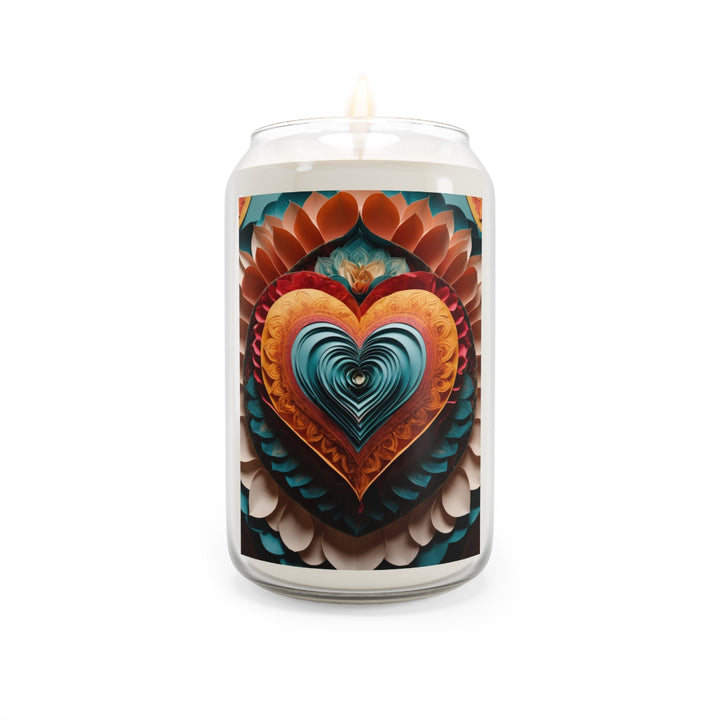 Layered Heart Artwork - Scented Candle - Home Decor - g(0D·IO) - Comfort Spice - 13.75oz -