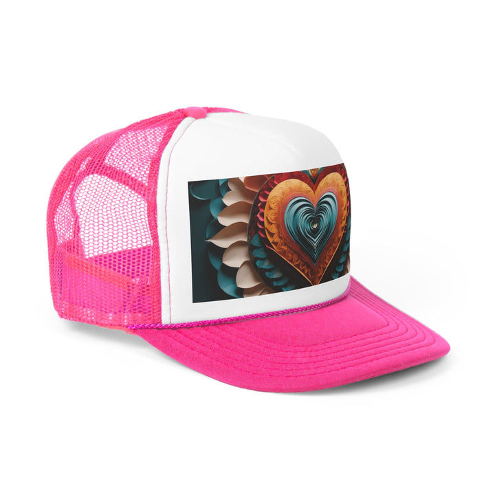 Layered Heart Artwork - Trucker Hat - Hats - g(0D·IO) - Pink - One size -