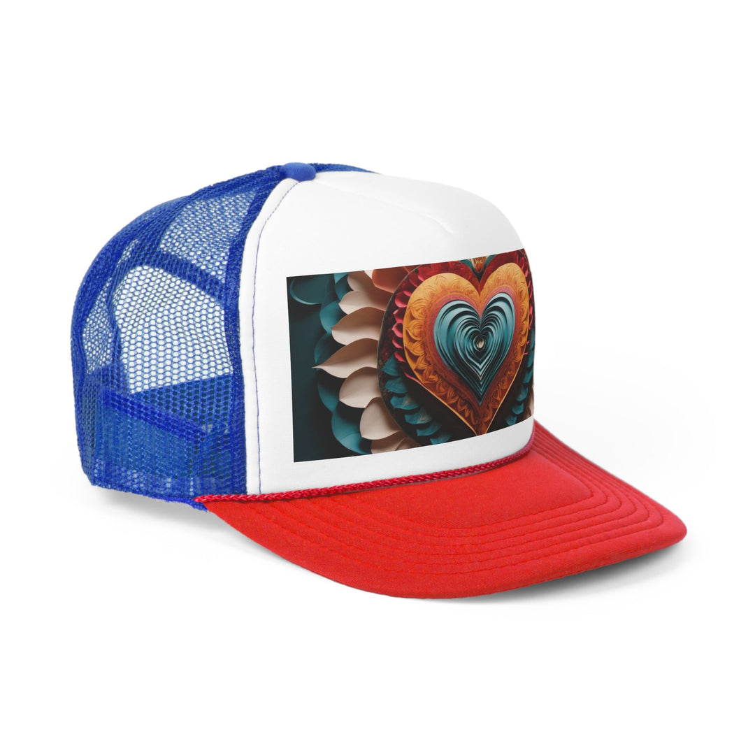 Layered Heart Artwork - Trucker Hat - Hats - g(0D·IO) - Pink - One size -