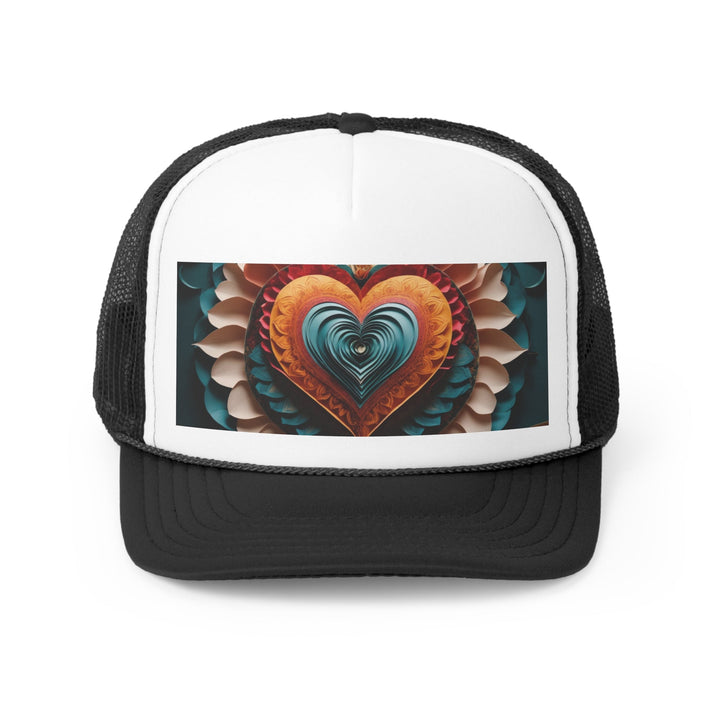 Layered Heart Artwork - Trucker Hat - Hats - g(0D·IO) - Black - One size -