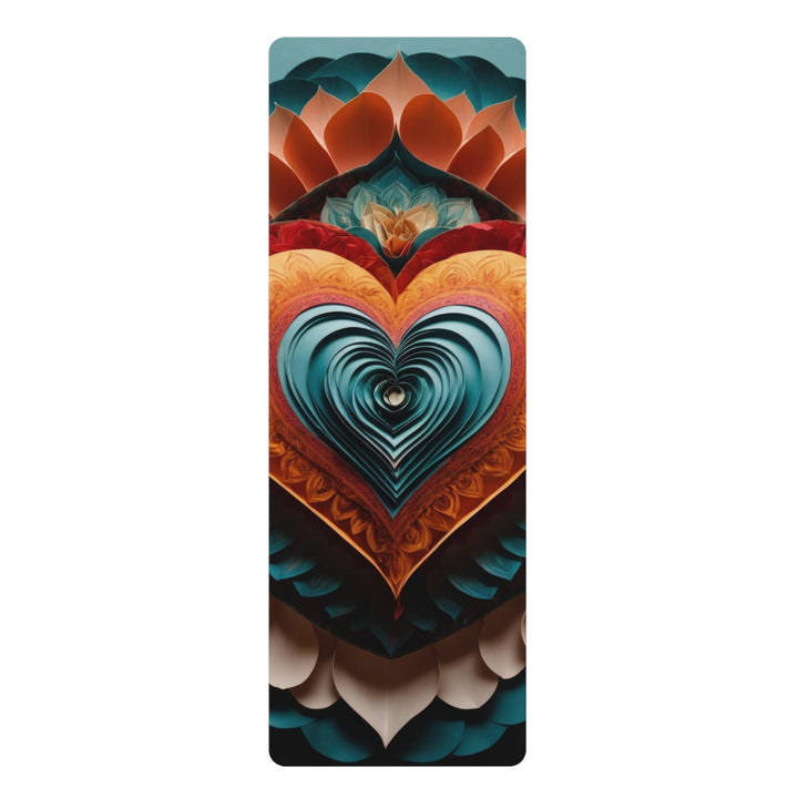 Layered Heart Artwork - Yoga Mat - Home Decor - g(0D·IO) - 24” x 68” - -