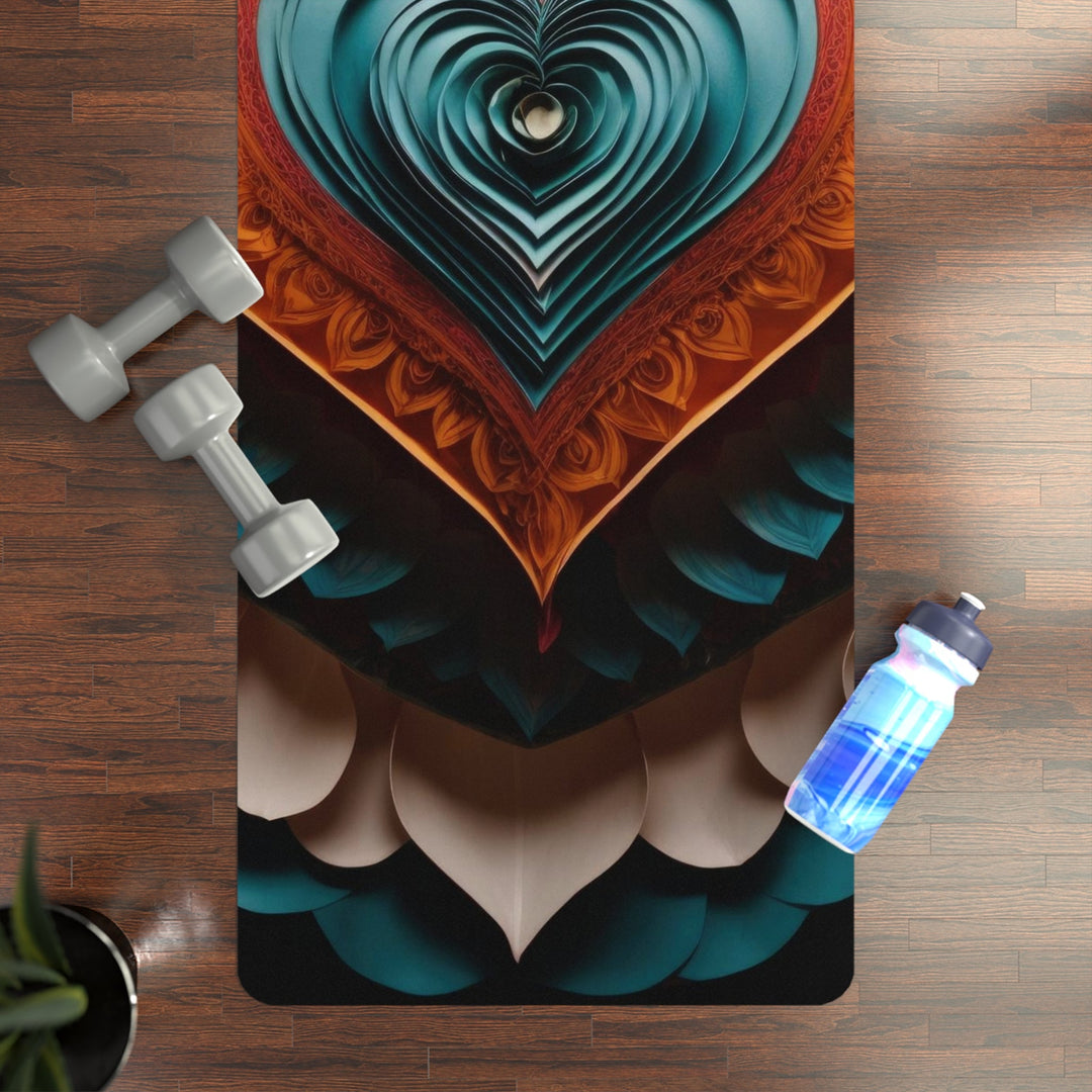 Layered Heart Artwork - Yoga Mat - Home Decor - g(0D·IO) - 24” x 68” - -