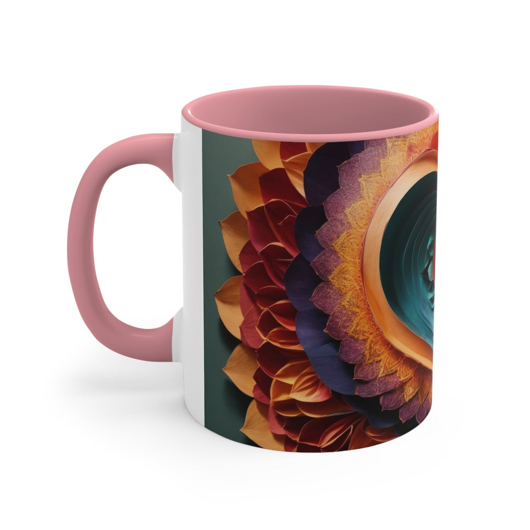 Layered Heart Bloom - Accent Coffee Mug - Mug - g(0D·IO) - Pink - 11oz -