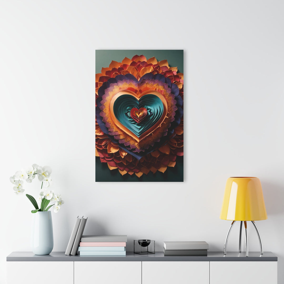 Layered Heart Bloom - Acrylic Prints (French Cleat Hanging) - Home Decor - g(0D·IO) - 24" x 36" (Vertical) - 0.25'' -