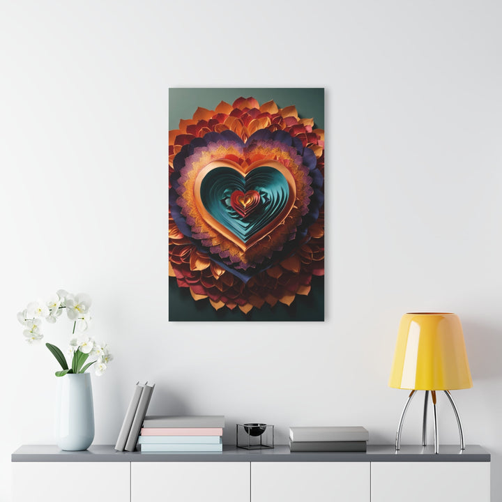 Layered Heart Bloom - Acrylic Prints (French Cleat Hanging) - Home Decor - g(0D·IO) - 24" x 36" (Vertical) - 0.25'' -