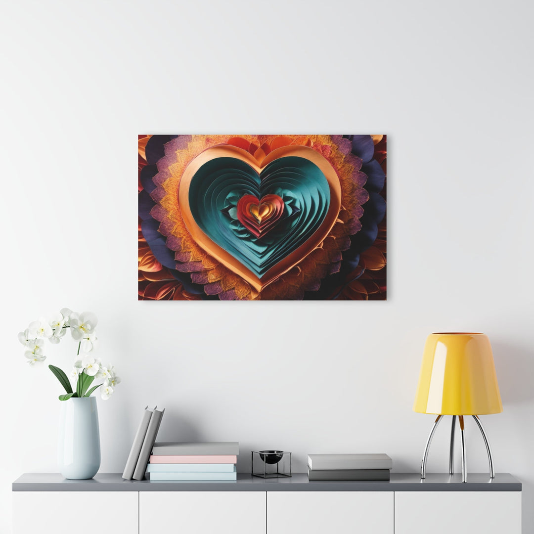 Layered Heart Bloom - Acrylic Prints (French Cleat Hanging) - Home Decor - g(0D·IO) - 24" x 36" (Vertical) - 0.25'' -
