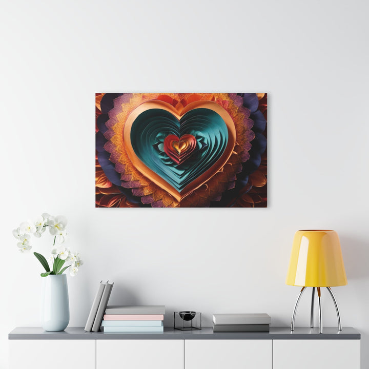 Layered Heart Bloom - Acrylic Prints (French Cleat Hanging) - Home Decor - g(0D·IO) - 24" x 36" (Vertical) - 0.25'' -