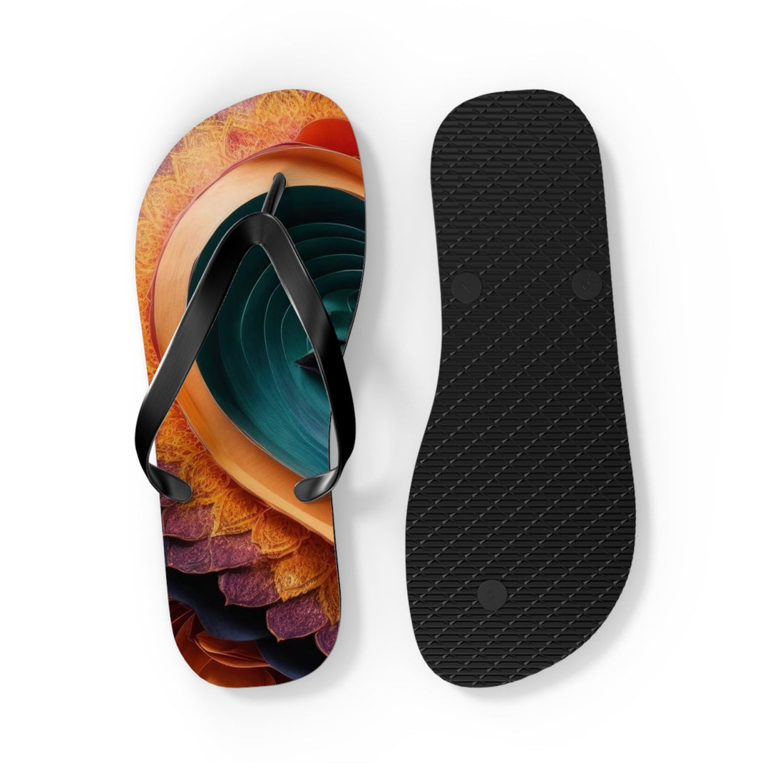 Layered Heart Bloom - Flip Flops - Shoes - g(0D·IO) - XL - Black sole -