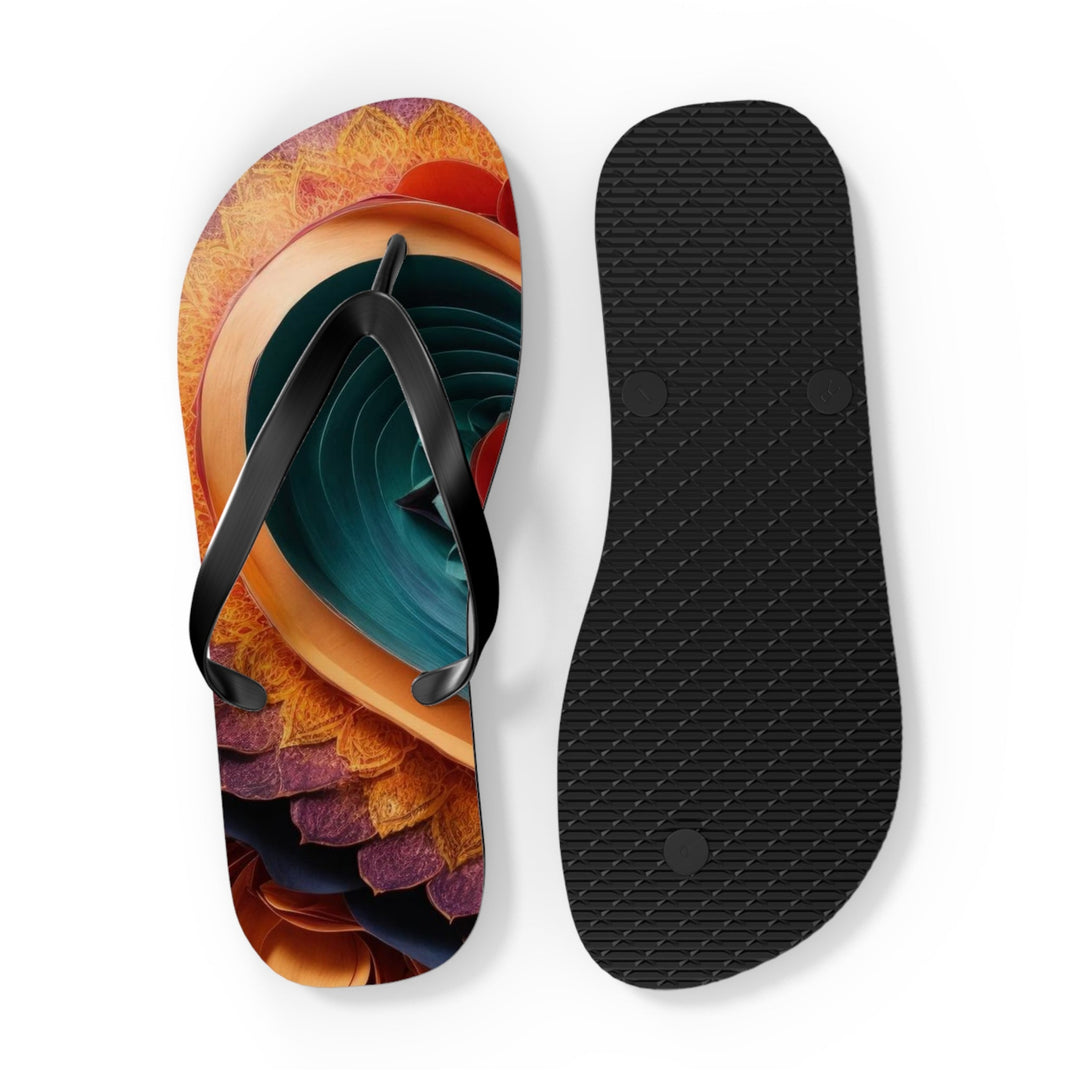 Layered Heart Bloom - Flip Flops - Shoes - g(0D·IO) - XL - Black sole -