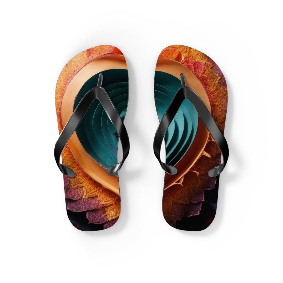 Layered Heart Bloom - Flip Flops - Shoes - g(0D·IO) - S - Black sole -