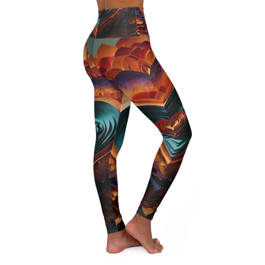 Layered Heart Bloom - High Waisted AOP Yoga Leggings - All Over Prints - g(0D·IO) - XS - -