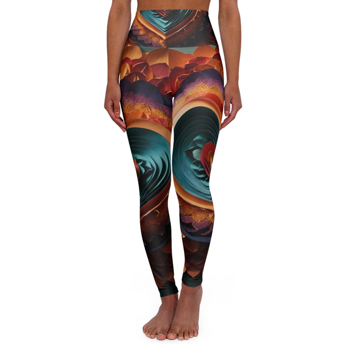 Layered Heart Bloom - High Waisted AOP Yoga Leggings - All Over Prints - g(0D·IO) - XS - -