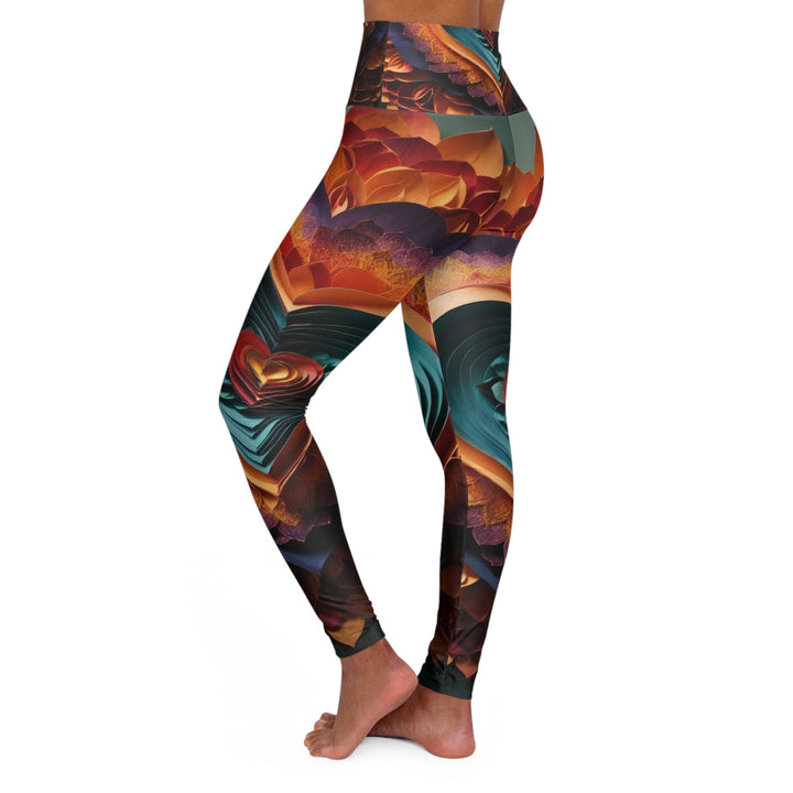 Layered Heart Bloom - High Waisted AOP Yoga Leggings - All Over Prints - g(0D·IO) - XS - -