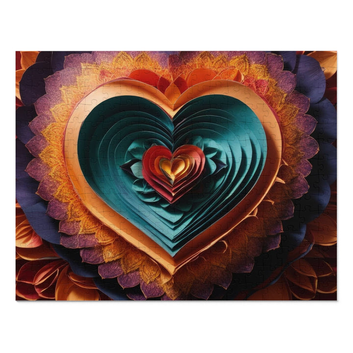 Layered Heart Bloom - Jigsaw Puzzle (100, 252, 500, 1000 pieces) - Puzzle - g(0D·IO) - 14" × 11" (252 pcs) - -