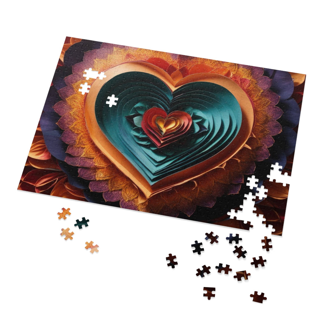 Layered Heart Bloom - Jigsaw Puzzle (100, 252, 500, 1000 pieces) - Puzzle - g(0D·IO) - 29.25" × 19.75" (1000 pcs) - -