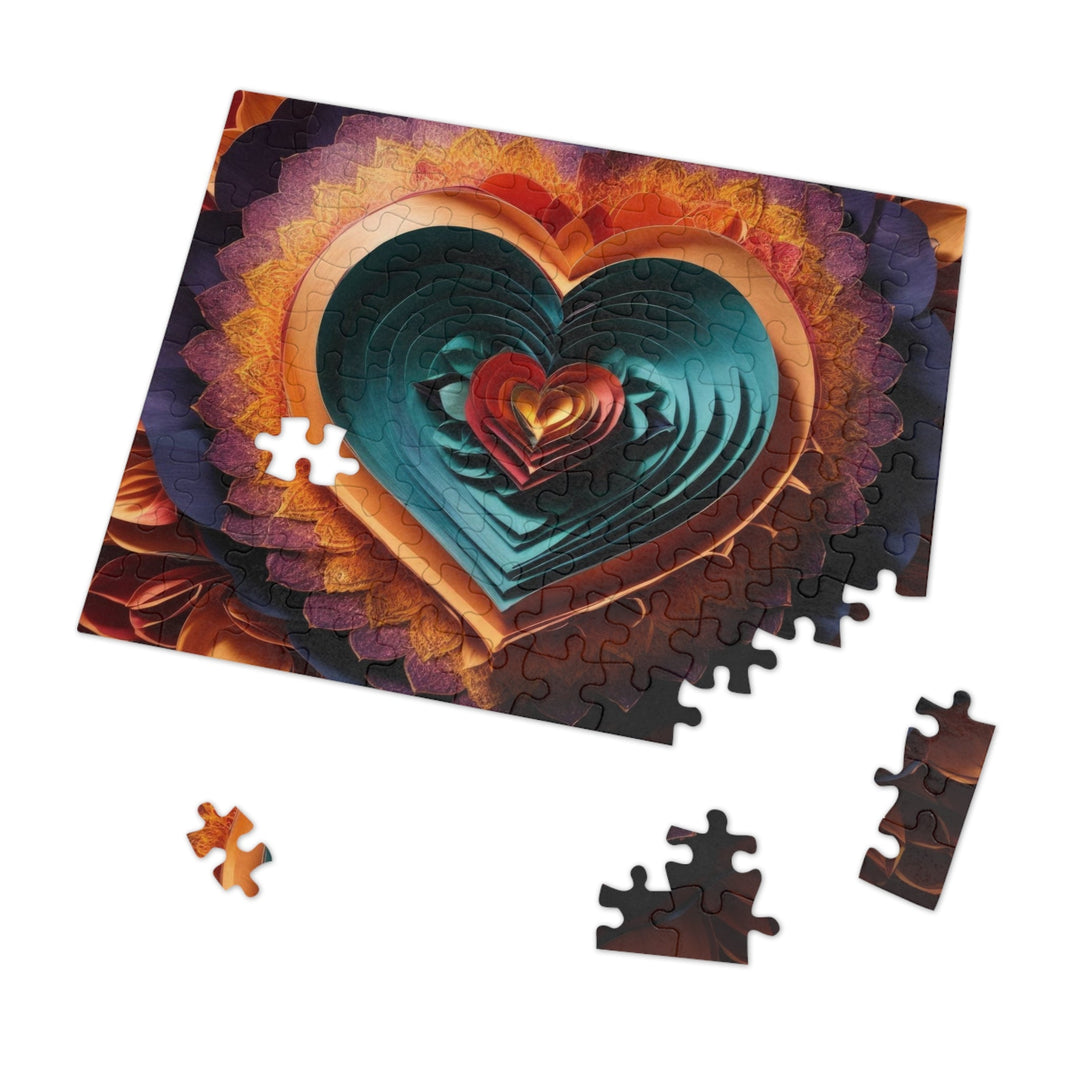 Layered Heart Bloom - Jigsaw Puzzle (100, 252, 500, 1000 pieces) - Puzzle - g(0D·IO) - 29.25" × 19.75" (1000 pcs) - -