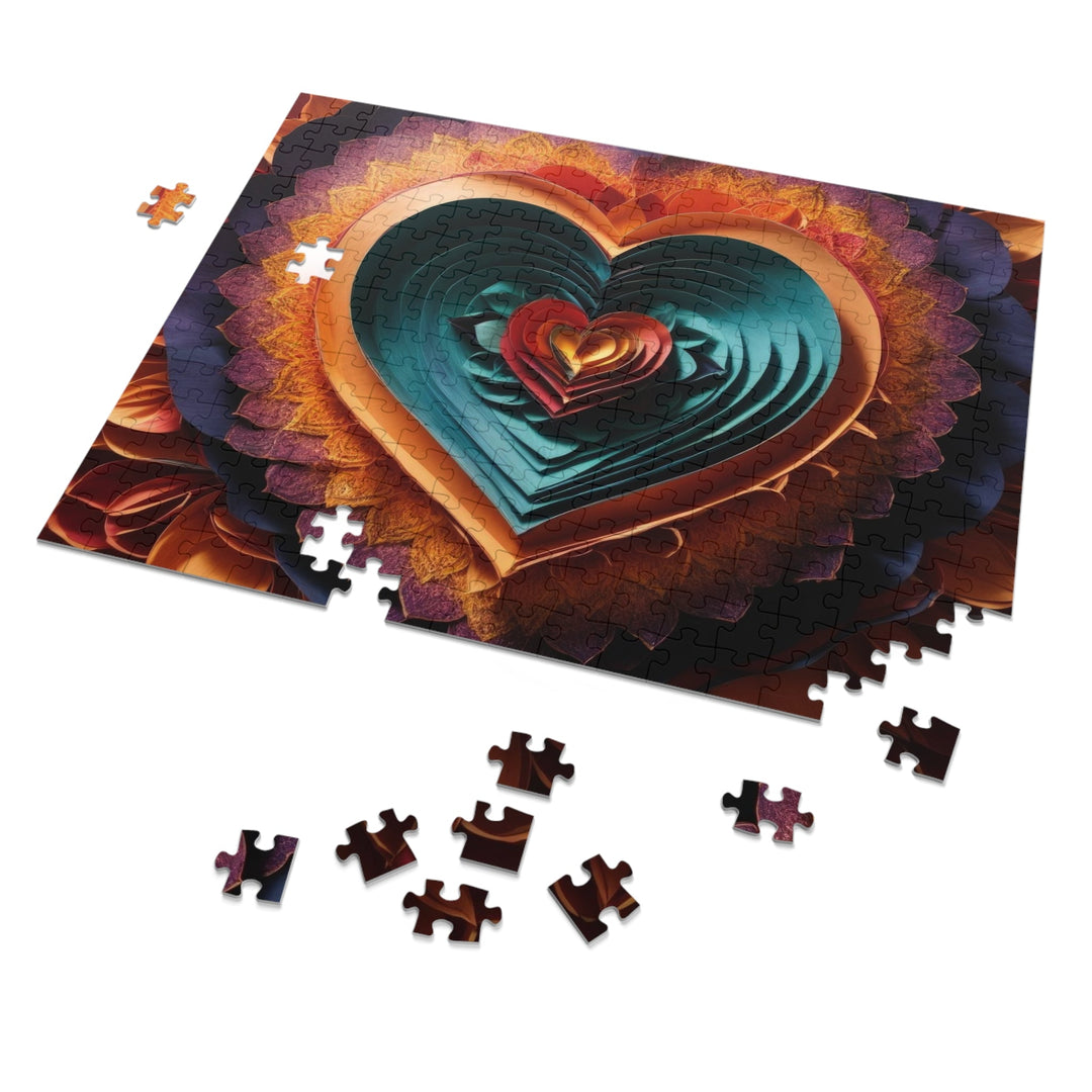 Layered Heart Bloom - Jigsaw Puzzle (100, 252, 500, 1000 pieces) - Puzzle - g(0D·IO) - 29.25" × 19.75" (1000 pcs) - -