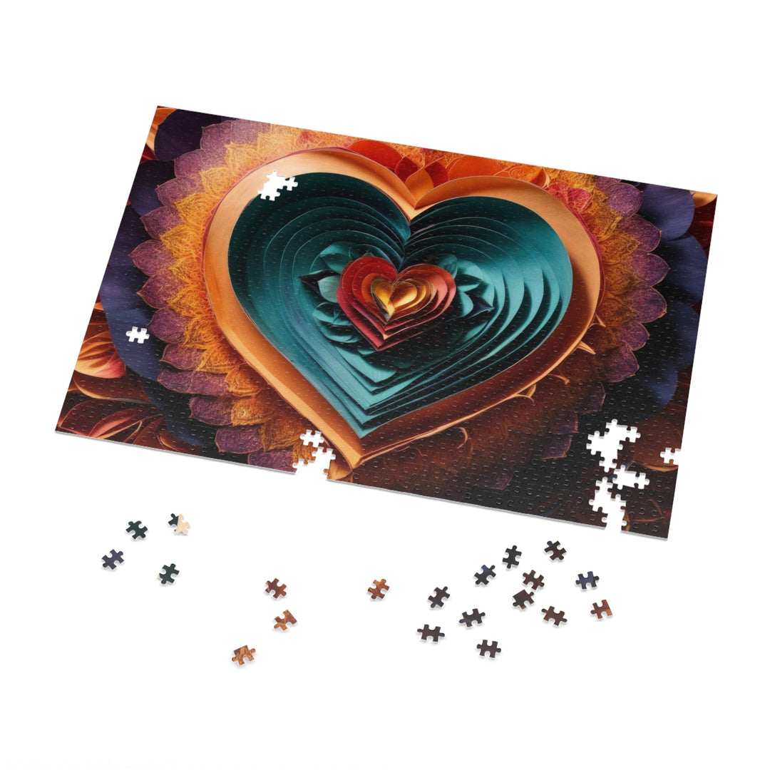 Layered Heart Bloom - Jigsaw Puzzle (100, 252, 500, 1000 pieces) - Puzzle - g(0D·IO) - 29.25" × 19.75" (1000 pcs) - -