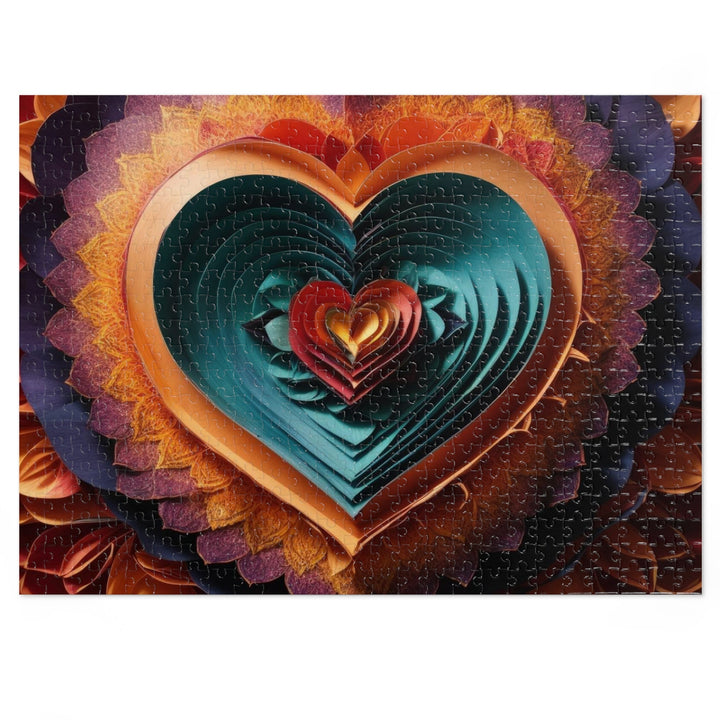 Layered Heart Bloom - Jigsaw Puzzle (100, 252, 500, 1000 pieces) - Puzzle - g(0D·IO) - 20.5" × 15" (500 pcs) - -