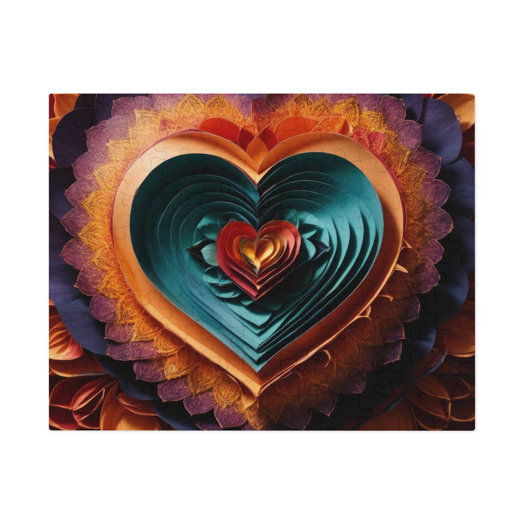 Layered Heart Bloom - Jigsaw Puzzle (100, 252, 500, 1000 pieces) - Puzzle - g(0D·IO) - 9.6" × 8" (110 pcs) - -