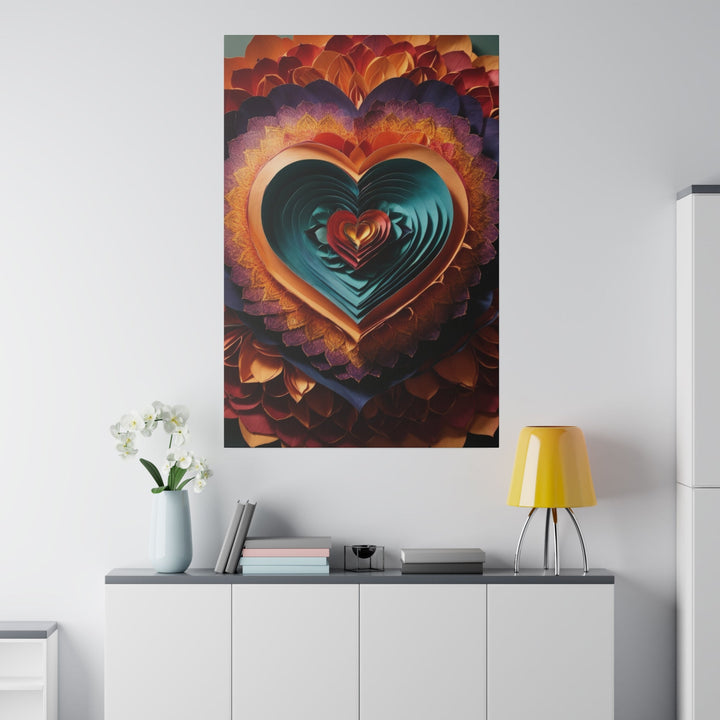 Layered Heart Bloom - Matte Canvas - Canvas - g(0D·IO) - 32" x 32" (Square) - 0.75'' -