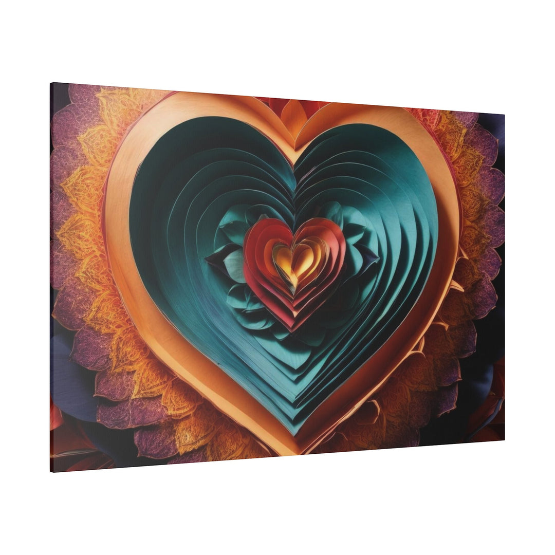 Layered Heart Bloom - Matte Canvas - Canvas - g(0D·IO) - 32" x 32" (Square) - 0.75'' -