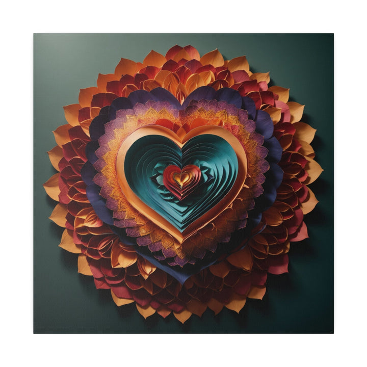 Layered Heart Bloom - Matte Canvas - Canvas - g(0D·IO) - 32" x 32" (Square) - 0.75'' -