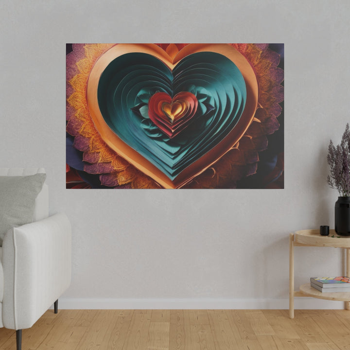 Layered Heart Bloom - Matte Canvas - Canvas - g(0D·IO) - 32" x 32" (Square) - 0.75'' -