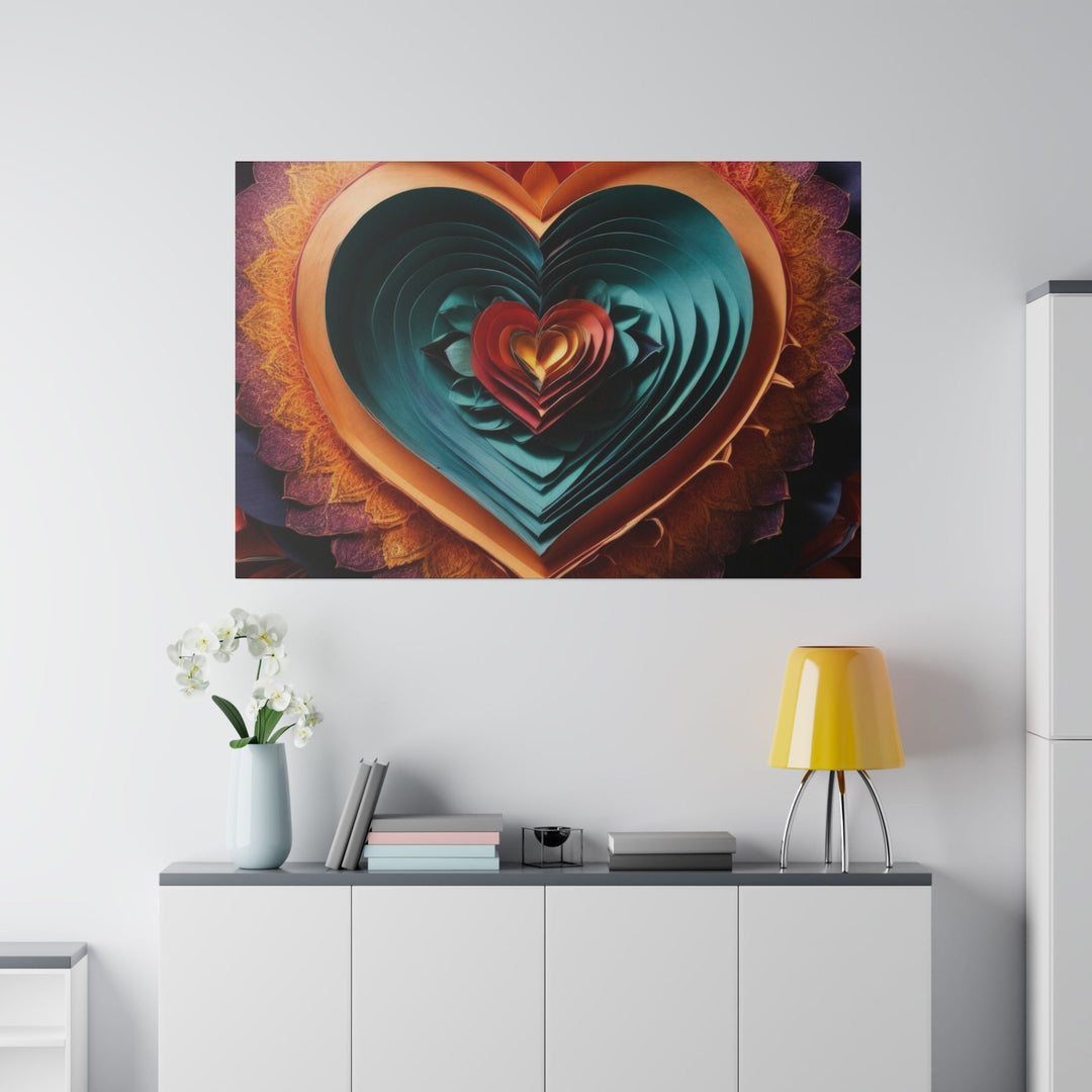 Layered Heart Bloom - Matte Canvas - Canvas - g(0D·IO) - 32" x 32" (Square) - 0.75'' -