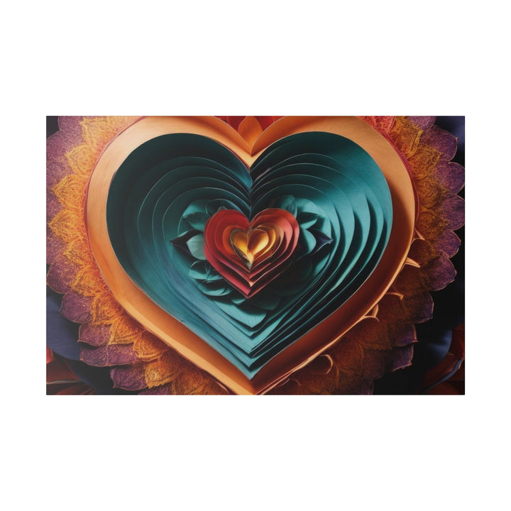 Layered Heart Bloom - Matte Canvas - Canvas - g(0D·IO) - 48″ x 32″ (Horizontal) - 0.75'' -