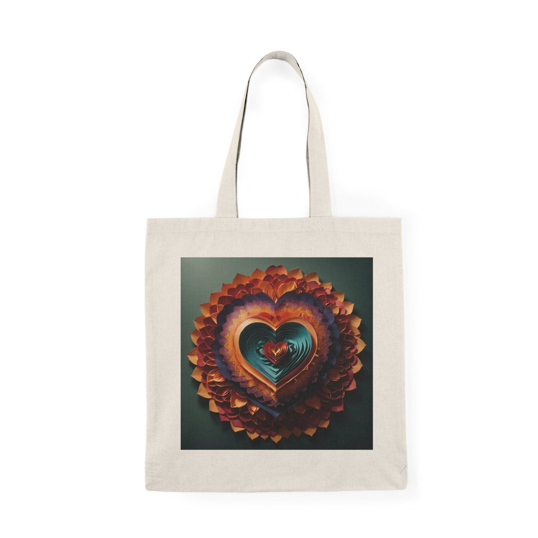 Layered Heart Bloom - Natural Tote Bag - Bags - g(0D·IO) - 15" x 16" - Natural -